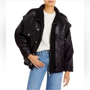 BLANKNYC Sherpa & Faux Leather Biker Jacket - Small (sold out)